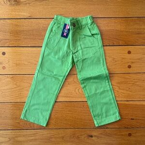 Boys' Bright Green Casual Pants with Elastic Waist